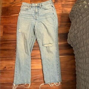 Madewell The Perfect Vintage Jean – Size 26 – Light Wash Distressed Hem
